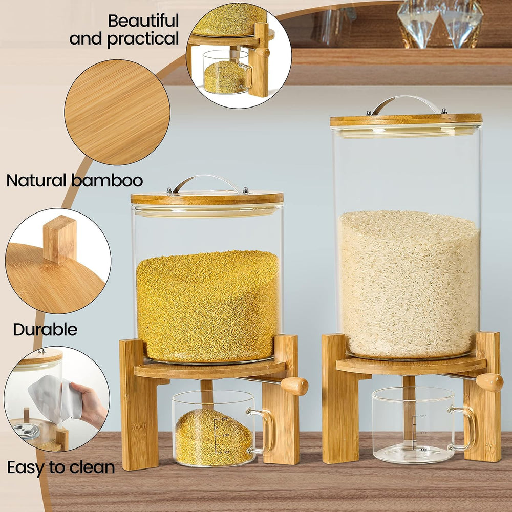 Rice Dispenser, Rice Storage Container:Flour and Cereal Container with Airtig...