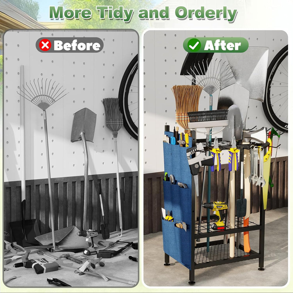 Garden Tool Organizer, Garden Yard Tool Rack for Garage, Garage Organization ...