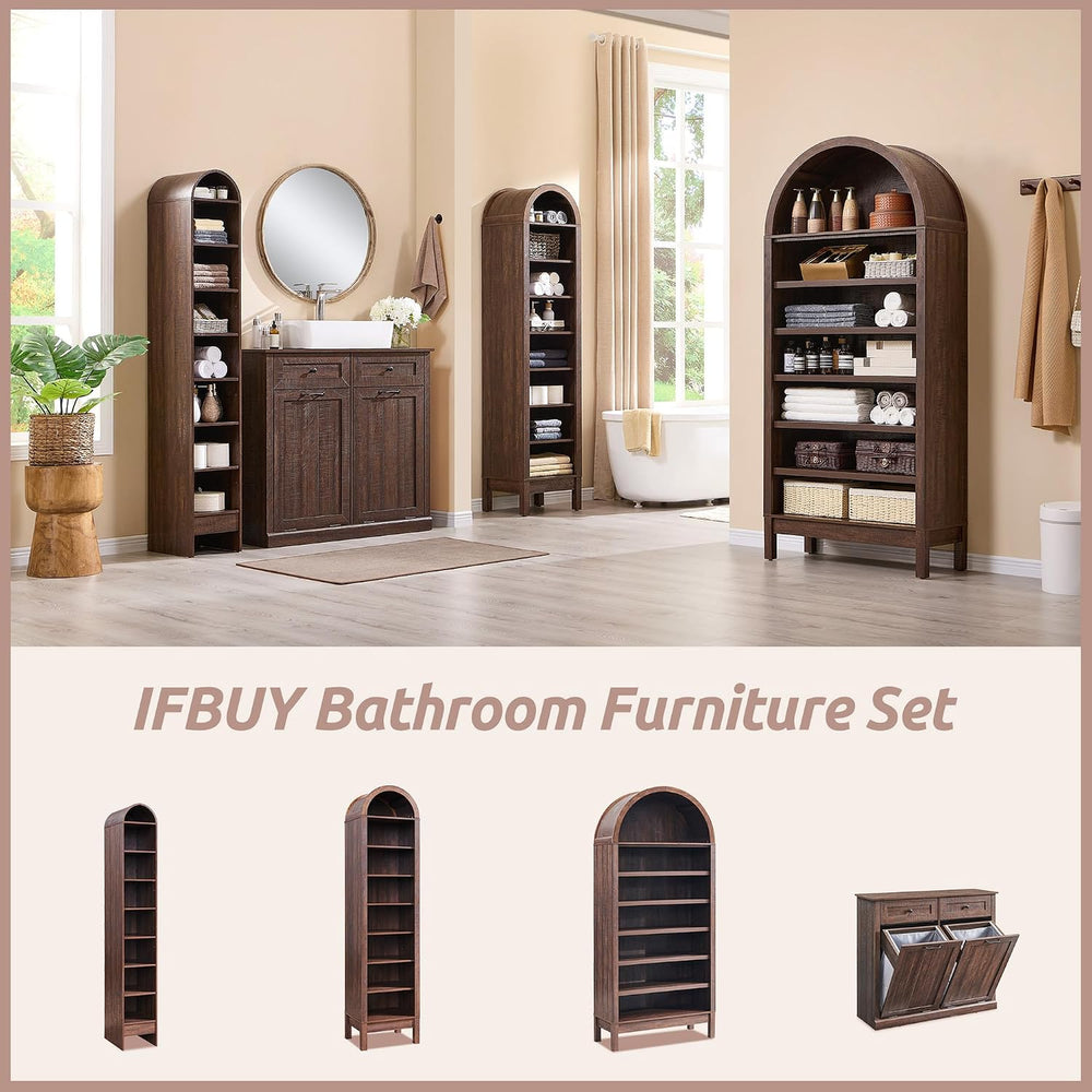 IFBUY 71" Tall Arched Shoe Cabinet, 7 Tiers Shoe Storage Cabinet, Freest...