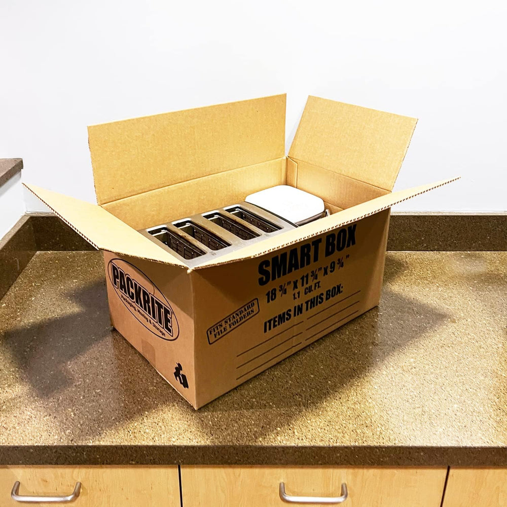 Smart Boxes, with Handles, Small Moving Boxes for Books Document Storage Pack...