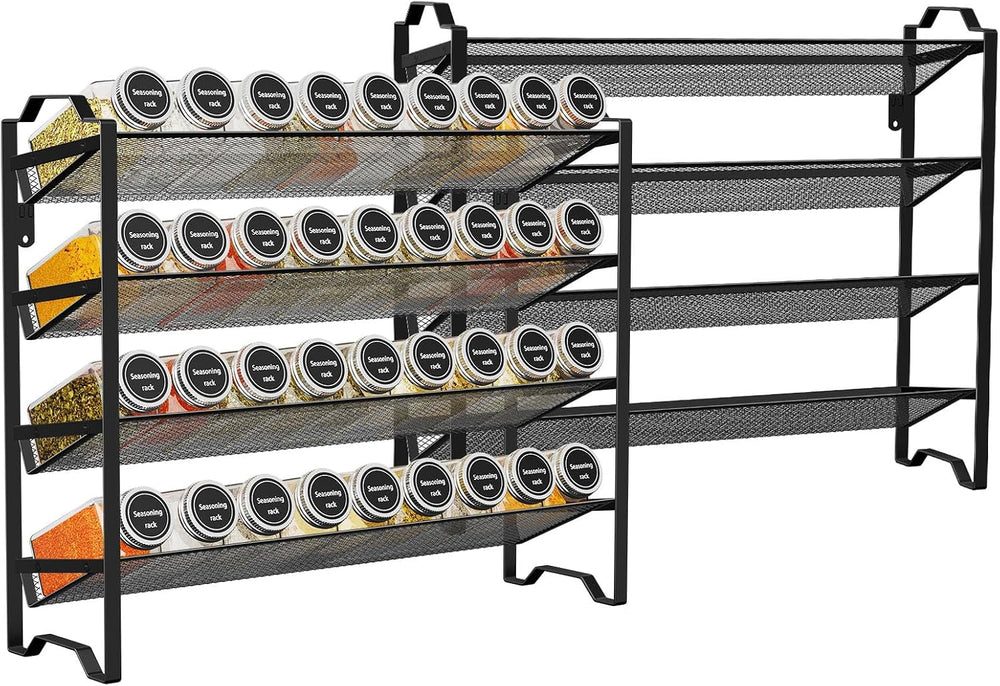 Simple Trending 2 Pack 4 Tier Spice Rack Organizer, Stackable Kitchen Counter...