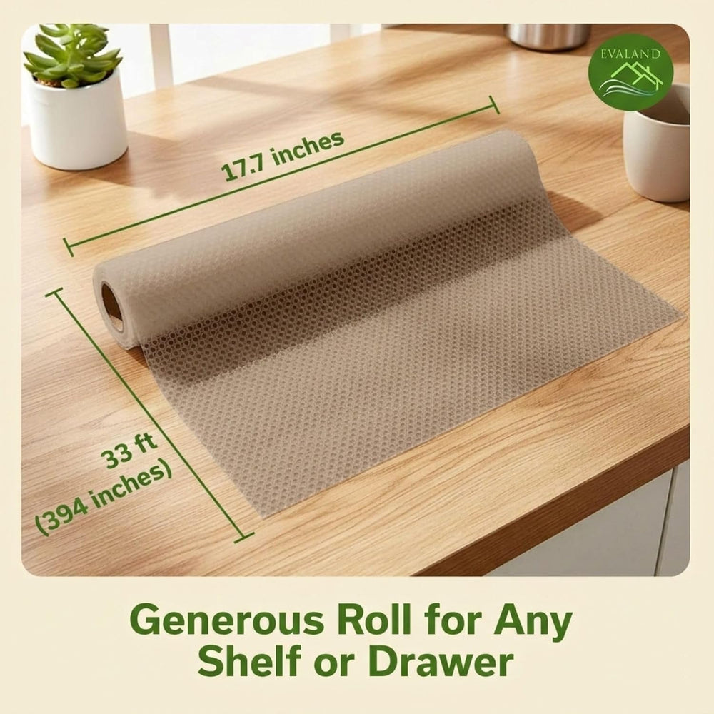 EVALAND Shelf Liner Cabinet Liner Non-Adhesive Drawer Liner 17.7 in x 33 FT