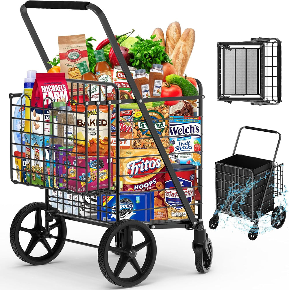 450lbs Capacity Shopping Cart,Upgrade Huge Grocery Cart on Wheels