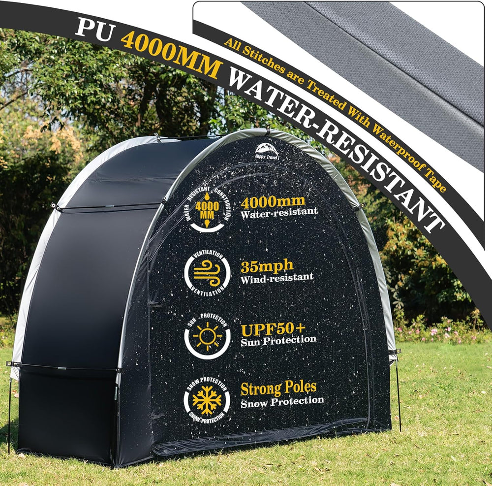 Happy Travel Bike Storage Shed Tent, Outdoor Portable Bicycle Storage Sheds
