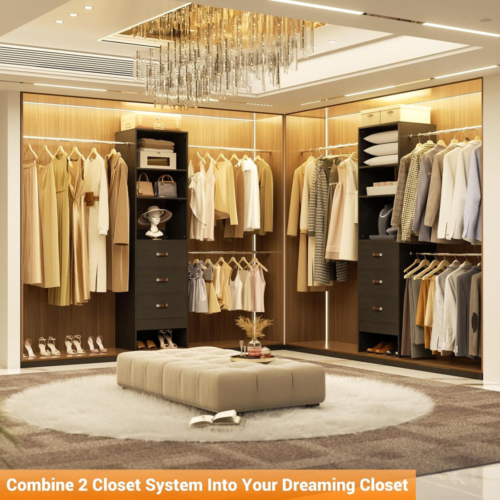 96 Inches Closet Organizer System, 8FT Customizable Walk In Closet Organizer ...
