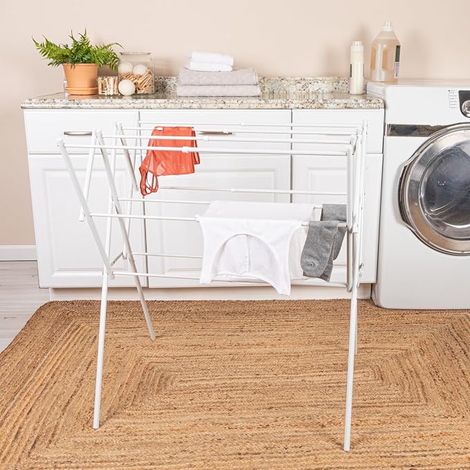 Household Essentials Clothes Drying Rack, Expandable and Collapsible Laundry