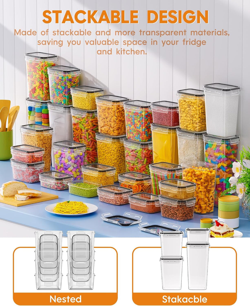 KEMETHY 30 PCS Airtight Food Storage Containers with Lids, Kitchen Pantry Org...