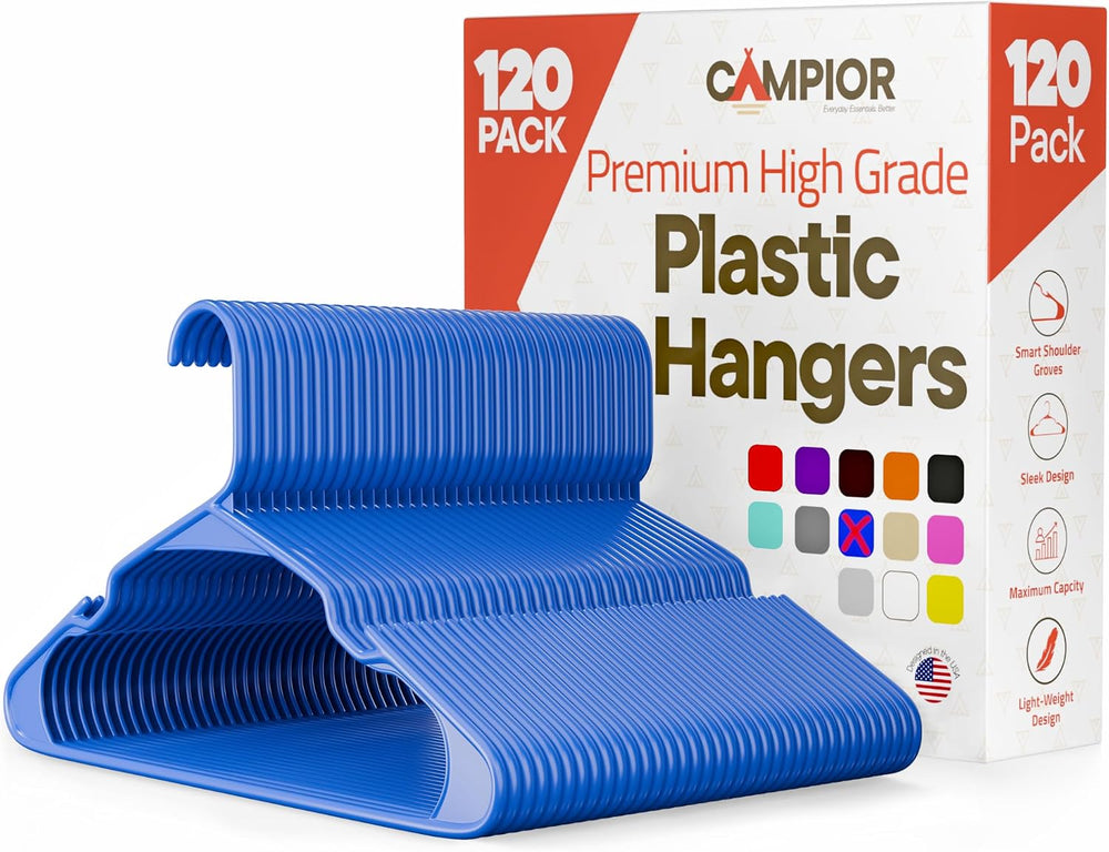 Plastic Clothes Hangers – Heavy Duty Hanger Set, for Organizing Clothes, Dres...