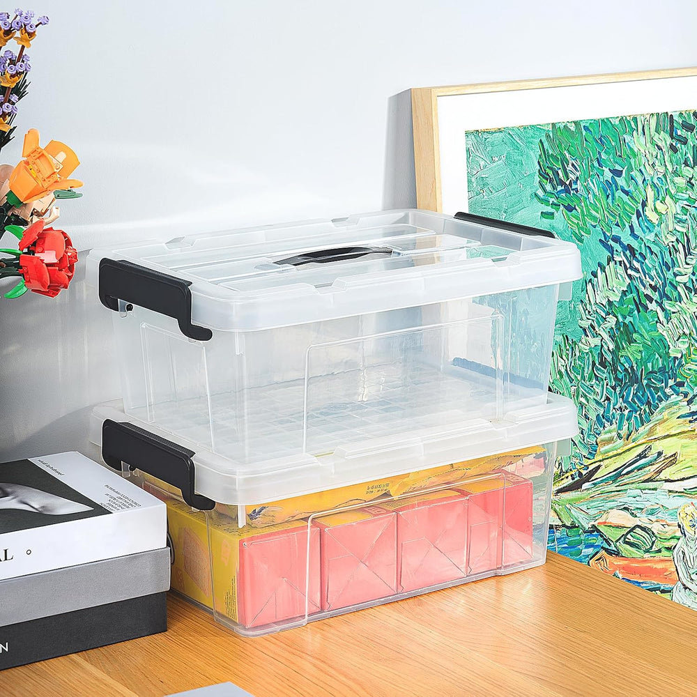 Cetomo Lidded Storage Bin with Handle, Storage Bins with Lid, Organizing Cont...
