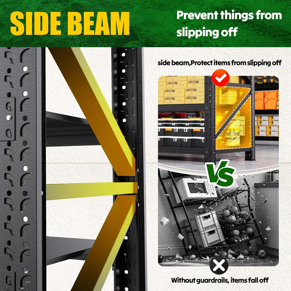 79"W Garage Shelving Heavy Duty Shelves, 4-Tier Garage Storage Shelves, ...