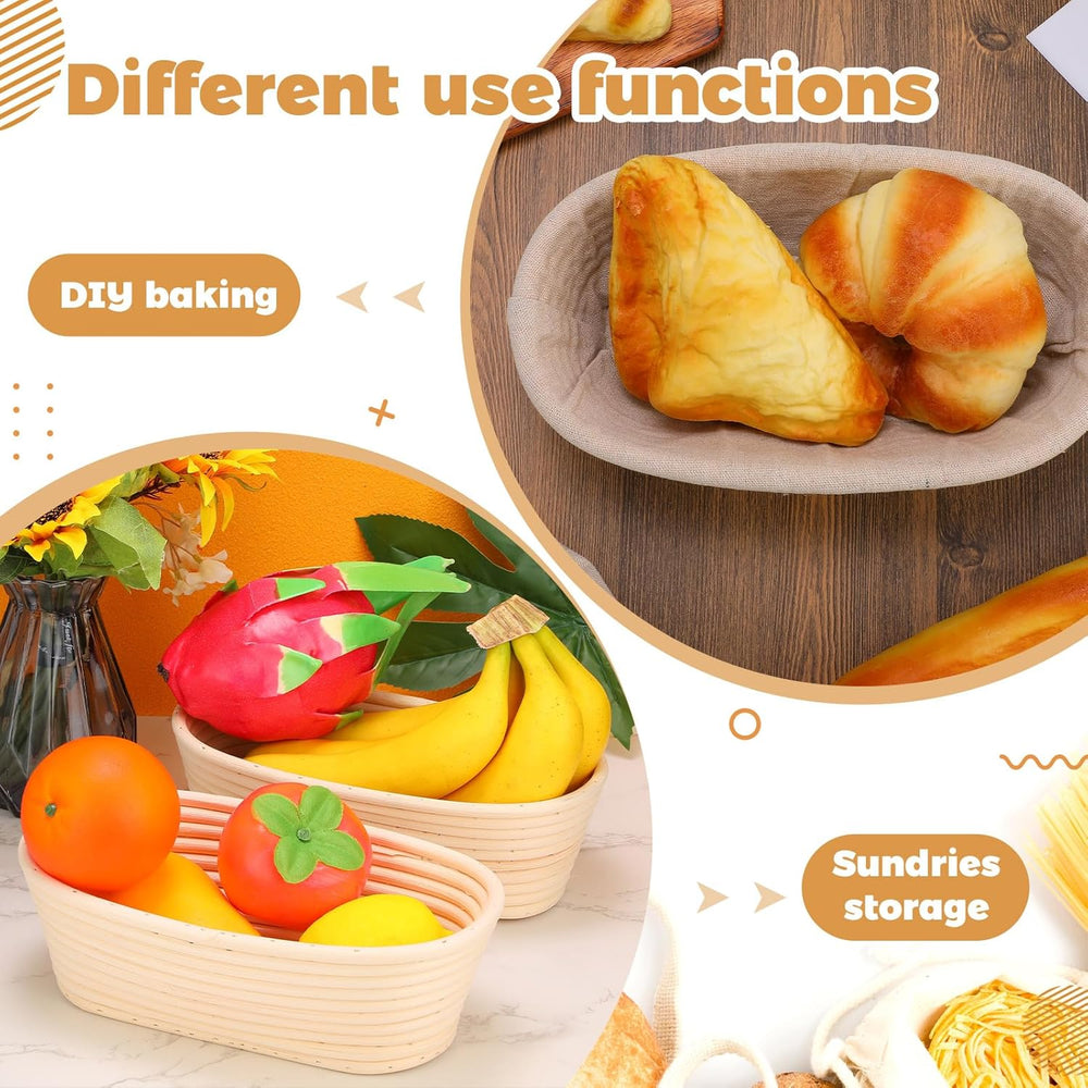 Gejoy 20 Sets Banneton Proofing Baskets with Liner Sourdough,Oval,10''