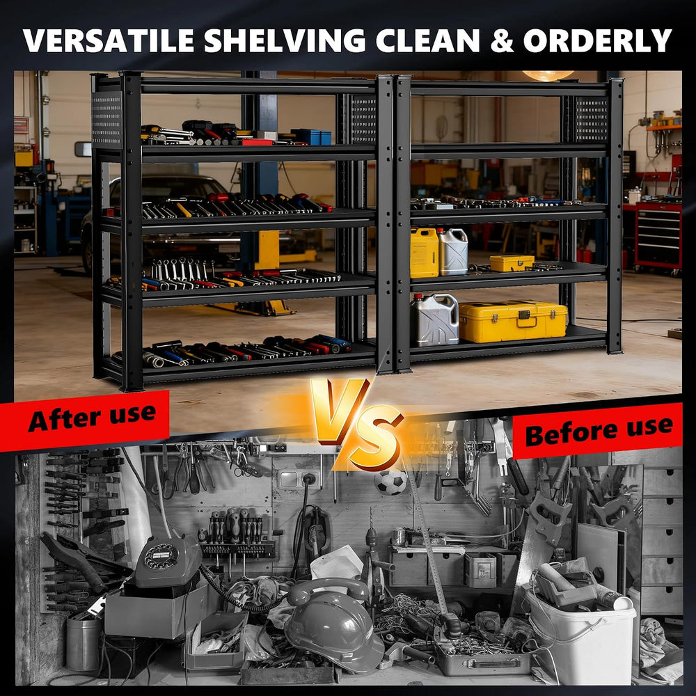 SILVEL 72.2''H Garage Shelving Heavy Duty 5-Tier Adjustable Storage S...