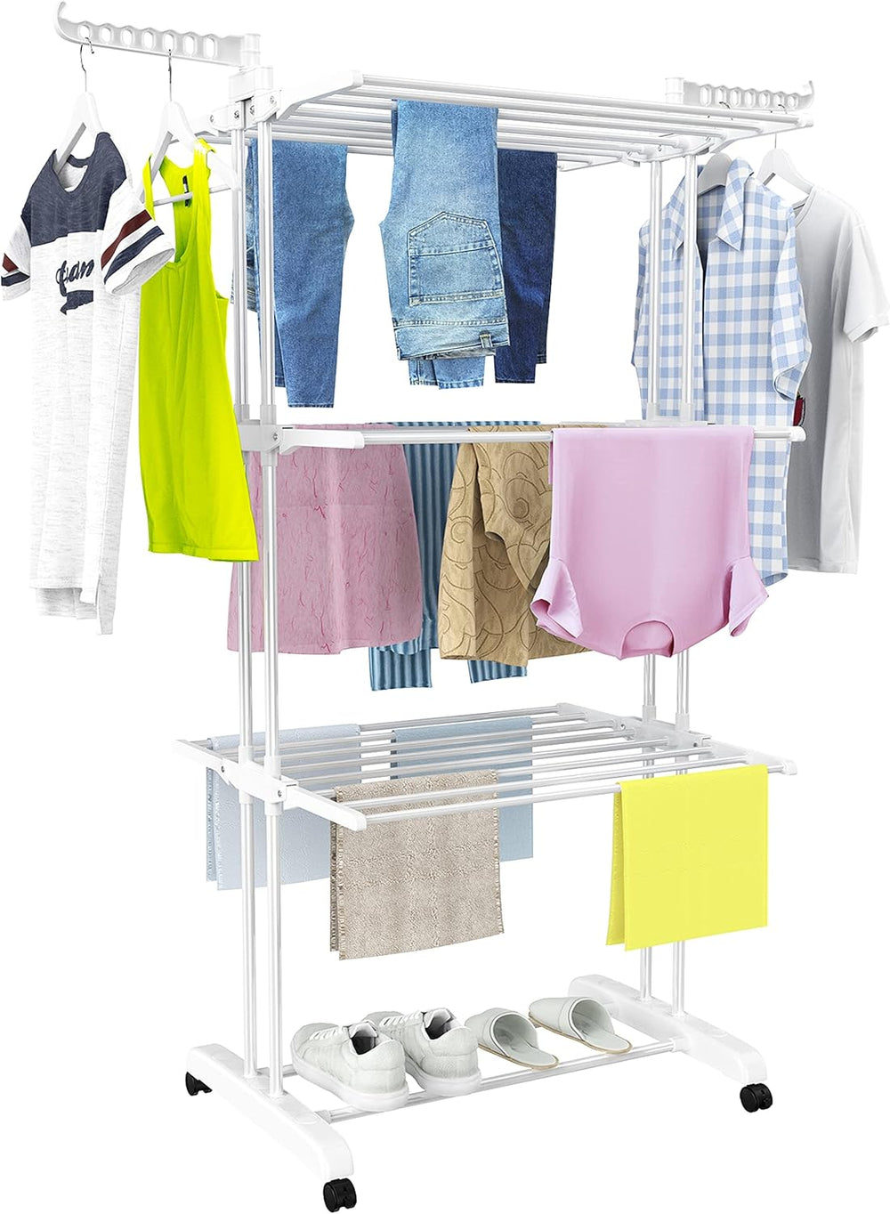 HOMIDEC Clothes Drying Rack, 4-Tier(67.7" H) Foldable Drying Rack Clothing