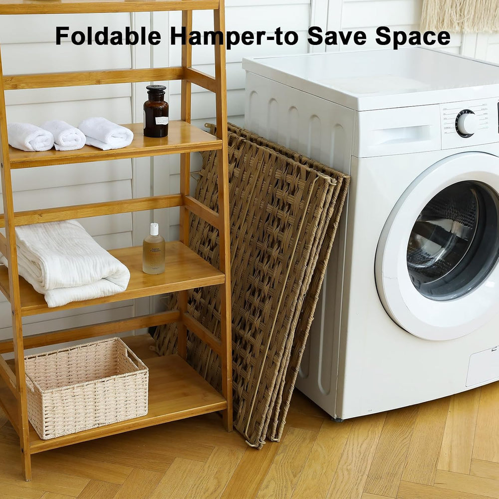 OIAHOMY Laundry Hamper with Lid, 140L Clothes Hamper with 3 Removable Liner B...