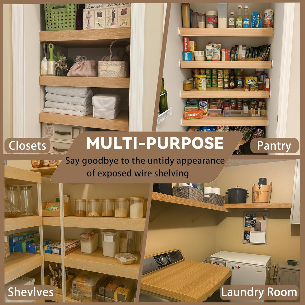 5 Pack 46x16in Wire Shelf Cover for Pantry, Closet, Kitchen – Waterproof Faux...