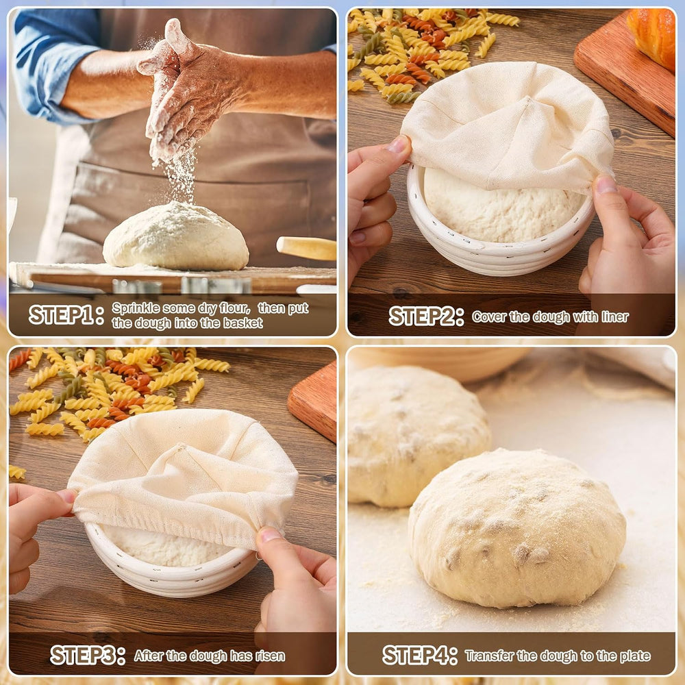 FoldTier 20 Pcs Banneton Bread Proofing Baskets Bulk, 5 Inch Mini Round Dough...