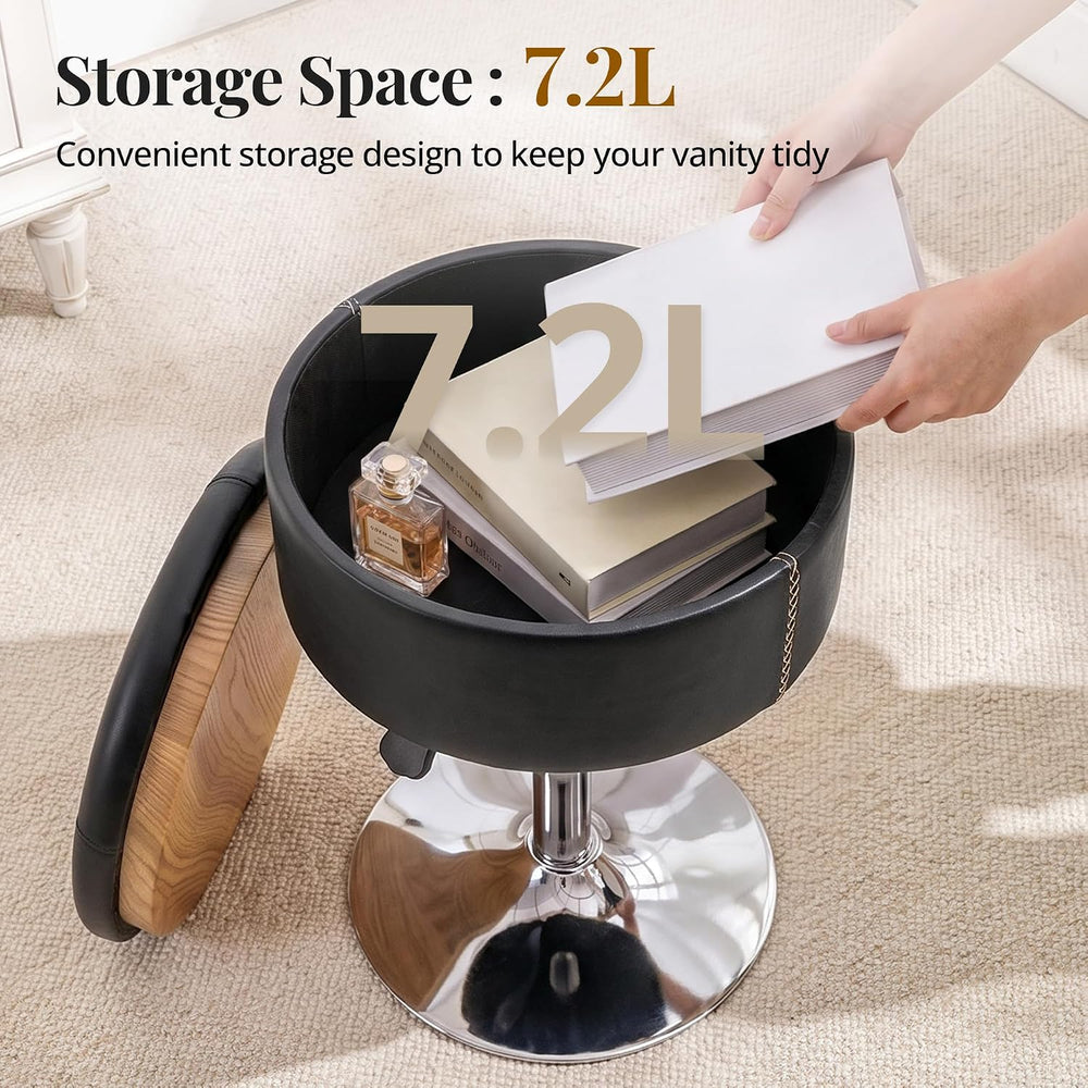 LUE BONA 360°Swivel Vanity Stool Chair for Makeup Room, Height Adjustable Sto...