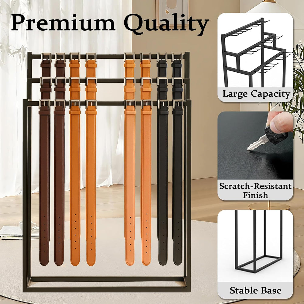 Belt Display Rack, Metal Belt Hanger, Tie Scarf Holder Storage Organizer