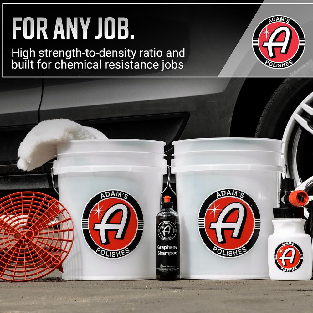 Adam's Polishes Car Wash Bucket (5 Gallon Bucket + Grit Guard + Gamma Sea...