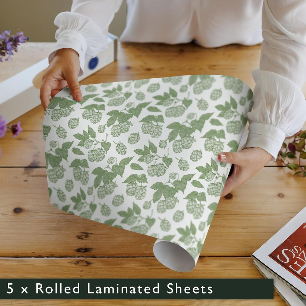 The Master Herbalist UNSCENTED & Wipe Clean Drawer Liners with a Green Ho...