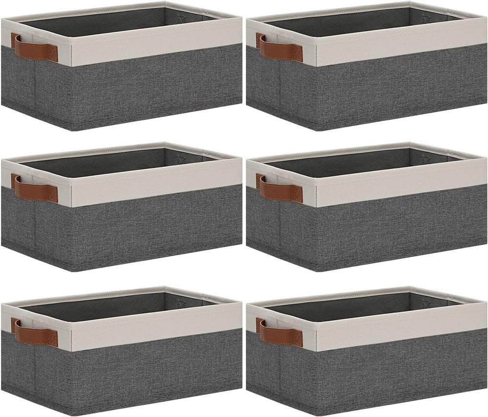 GhvyenntteS Small Fabric Storage Bins with Handles 6 Pack, 11.8" x 7.87&...
