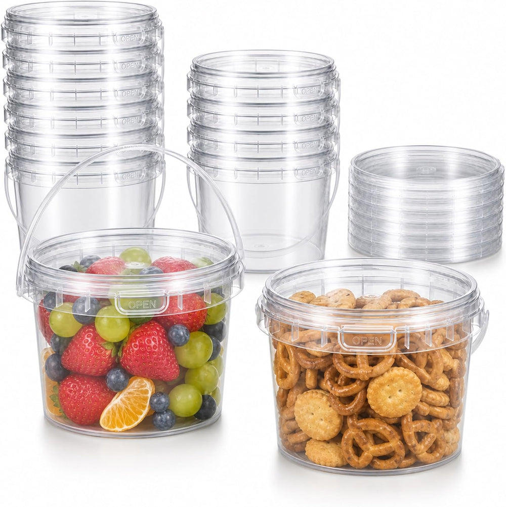 16oz Food Storage Containers with Handles, Slime Containers with Lids