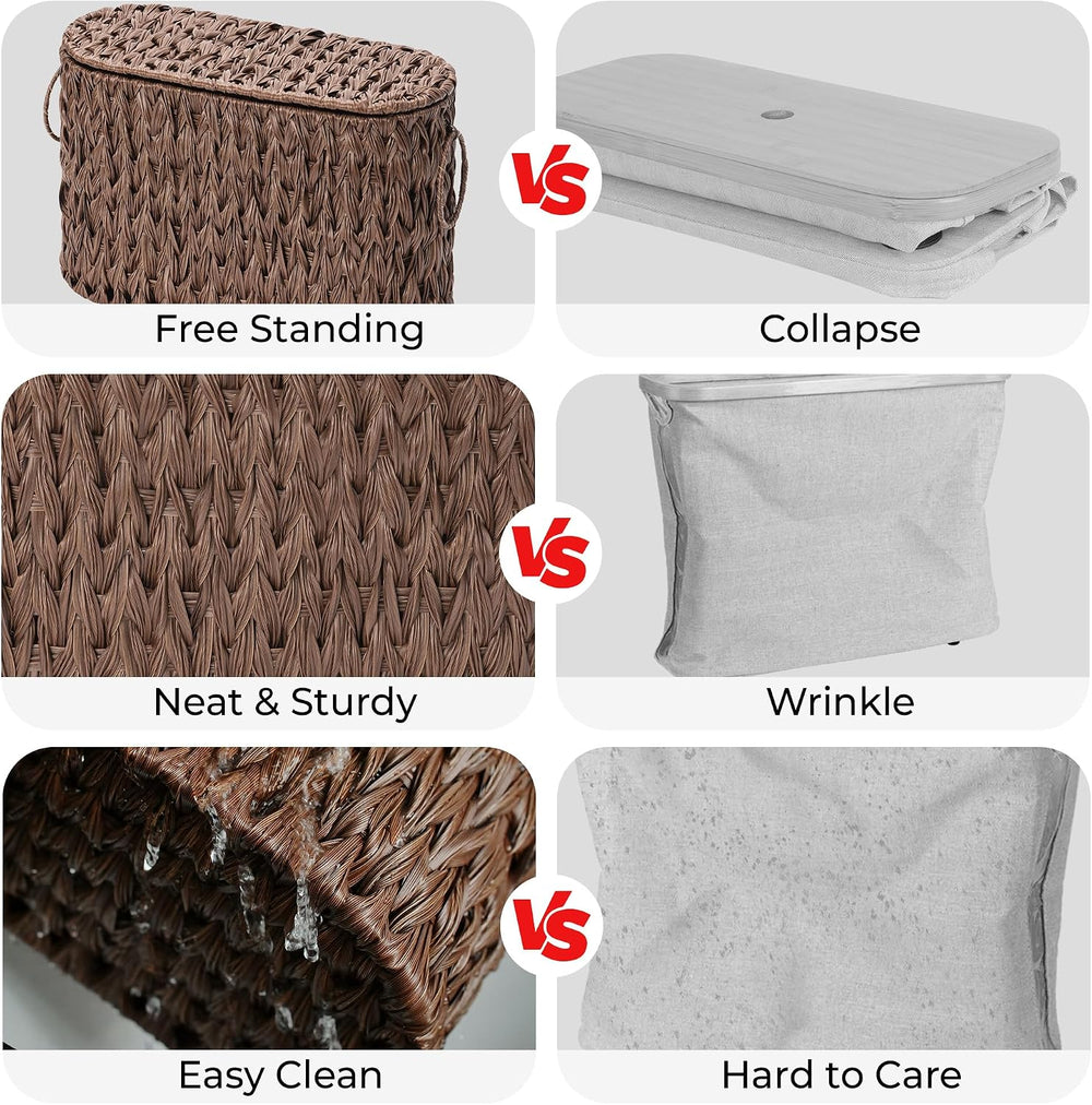 GRANNY SAYS Toilet Paper Storage Basket with Lid, Woven Toilet Paper Holder