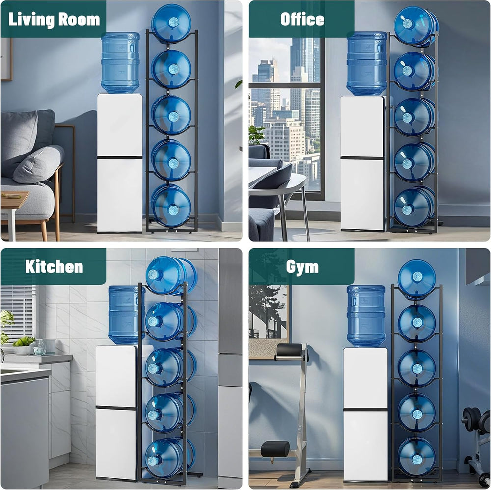 5 Gallon Water Jug Stand Holder: 5 Tier Water Bottle Rack