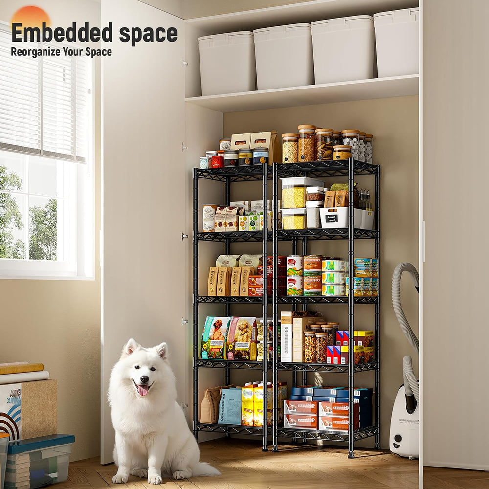 15.8"W 5-Tier Narrow Wire Shelving, Adjustable shelf, for Kitchen