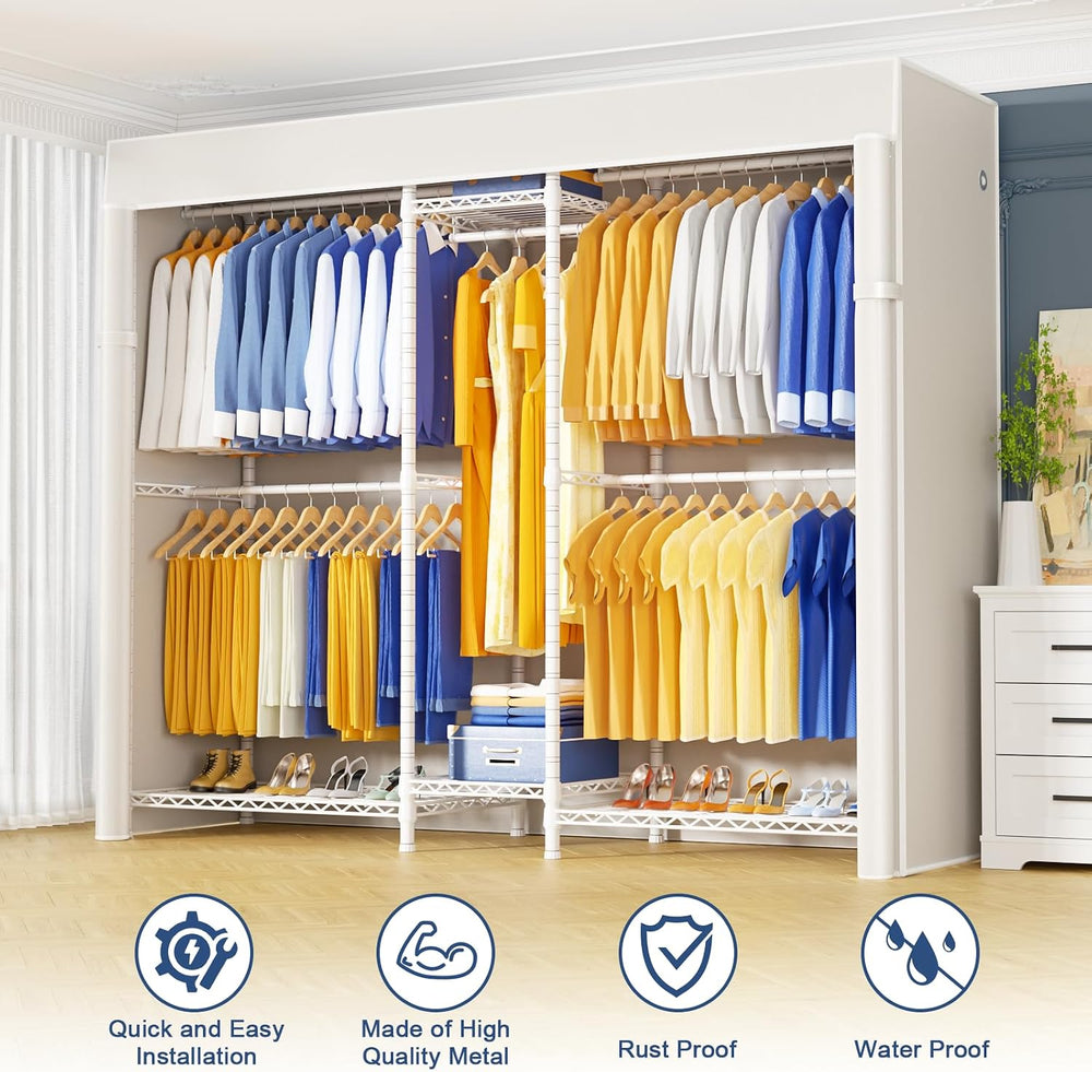 Ulif E12C Pro Heavy Duty Closet Organizer System,Freestanding Clothing Racks ...