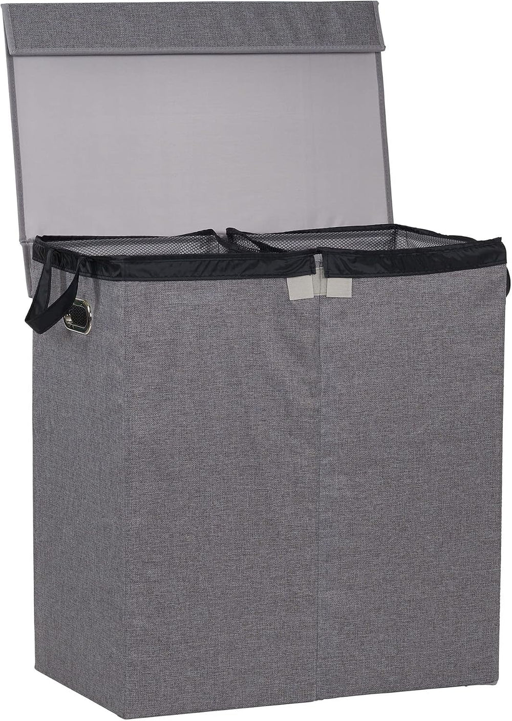 Household Essentials Collapsible Laundry Sorter with Lid, Gray