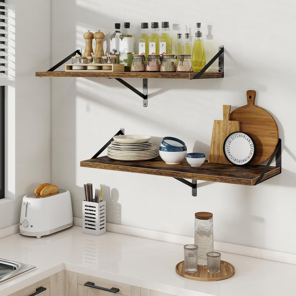 Floating Shelves 12 Inch Deep, 36W x 12D Wall Shelf Set of 2, 60 lbs Heavy Du...