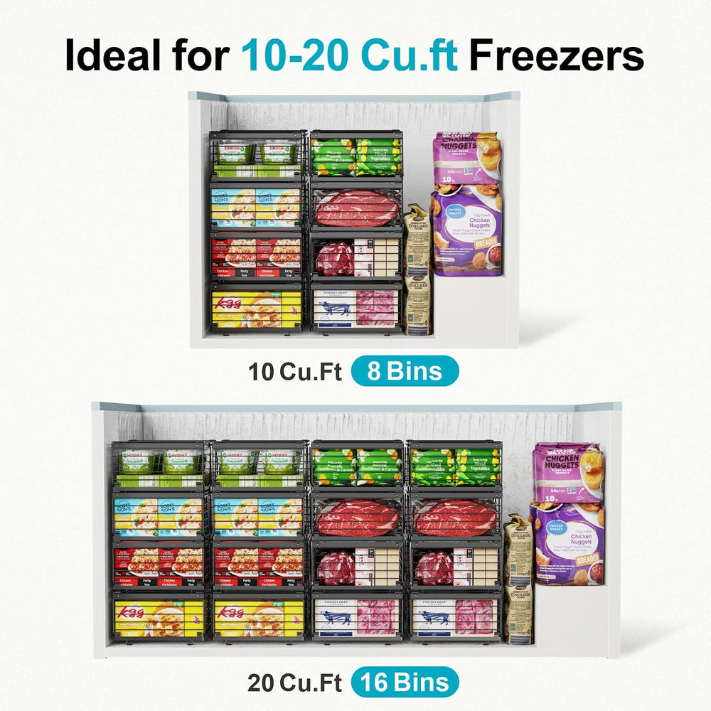 iSPECLE Freezer Organizer Bins - Adjustable Fits Chest Freezers 10-20 Cu Ft
