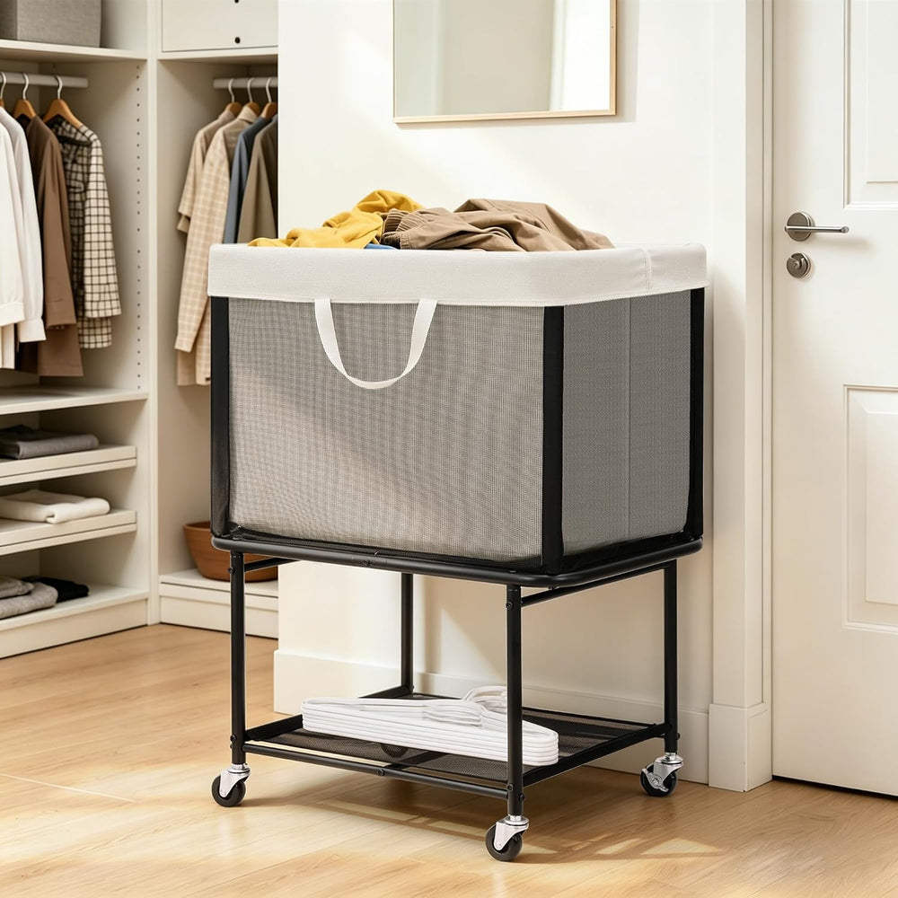 STO STO Rolling Laundry Hamper with Lockable Wheels, 29-Gallon (110L) Laundry...