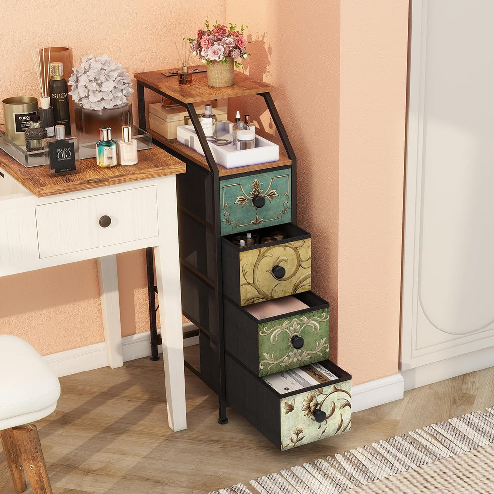Tohomeor Narrow Dresser Tall Skinny Storage Tower Vertical Slim Chest of Draw...
