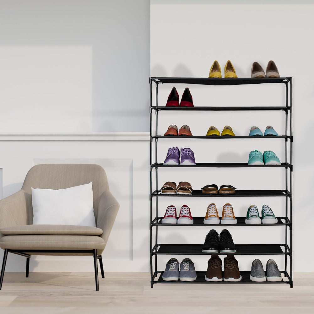 Relaxdays Shoe Rack, Levels, Metal Frame, Fabric, Plug Together, Organisation...