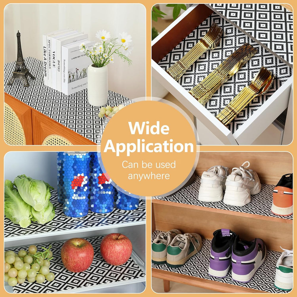 Drawer Shelf Liner Non Adhesive, Slip Resistant Easy to Clean Protect Kitchen...