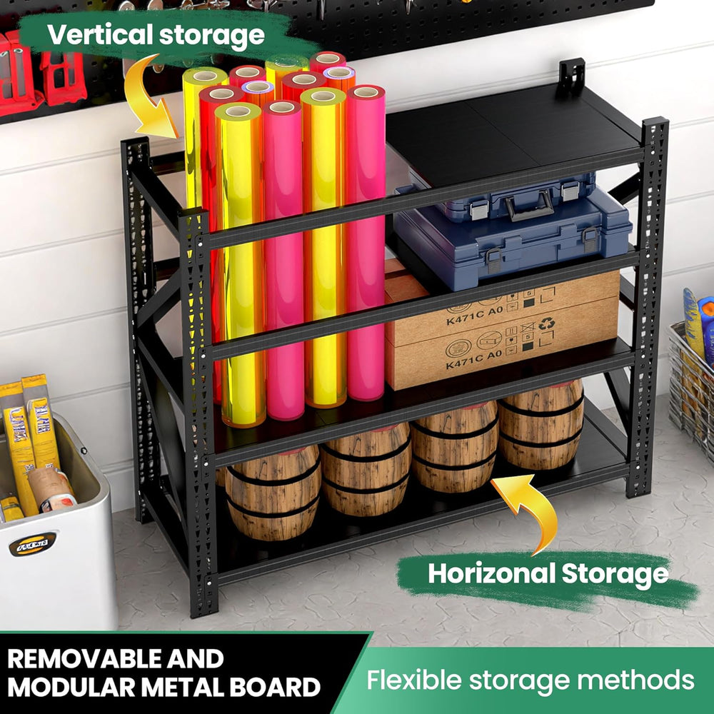 4-Tier Heavy Duty Garage Shelving,Industrial Shelving for Commercial & Ho...