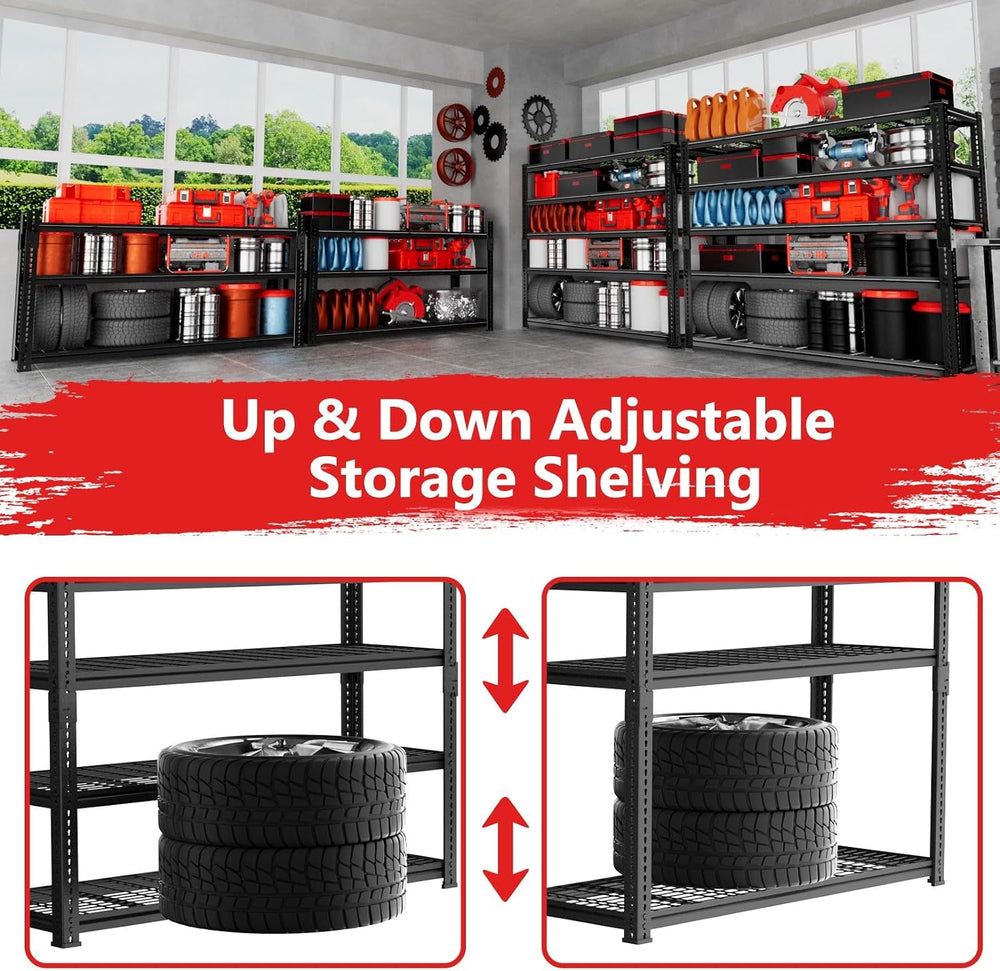 Storage Shelves, Garage Shelving Heavy Duty 2800 LBS Capacity, 48"L x 18...