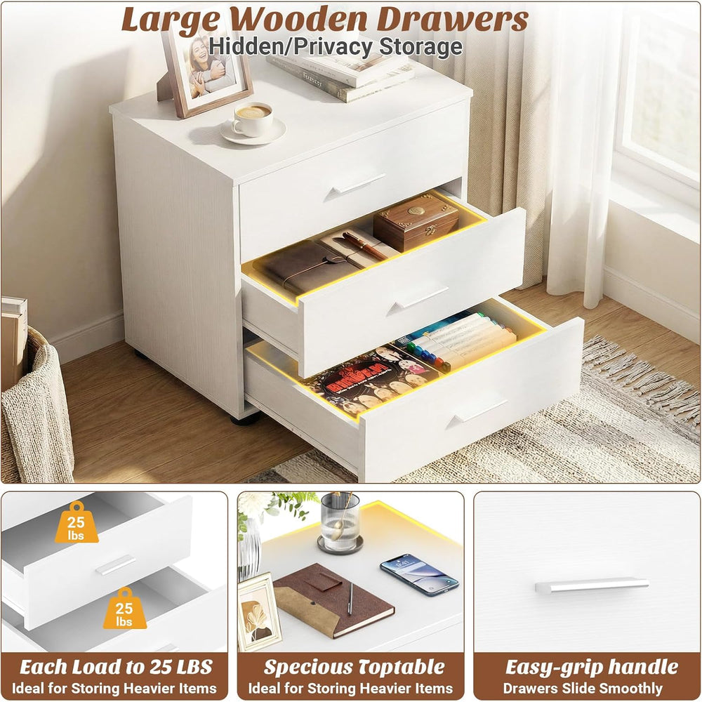 Aheaplus 21.7" Closet Drawers, Wood Closet Organizers and Storage, White