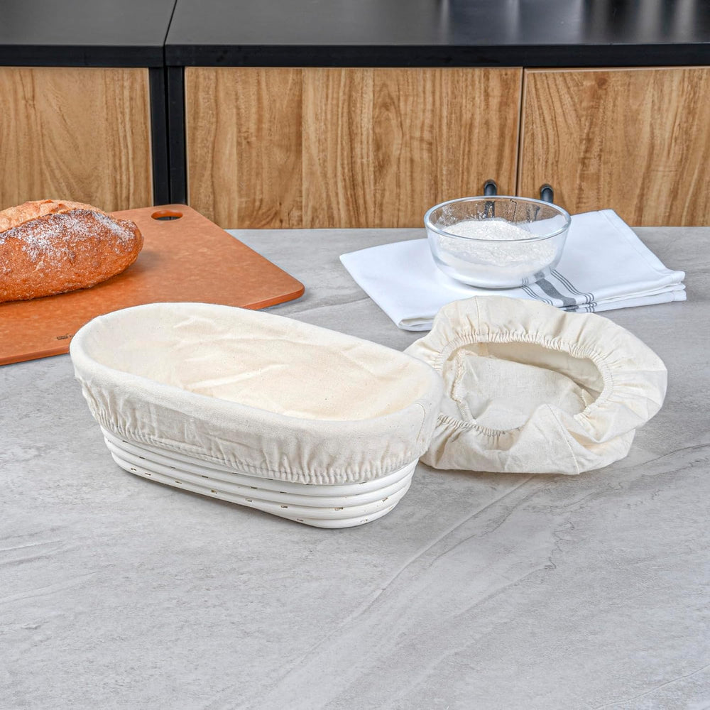 Restaurantware 9 3/4 In Oval Rattan Banneton Proofing Baskets, 1 Count