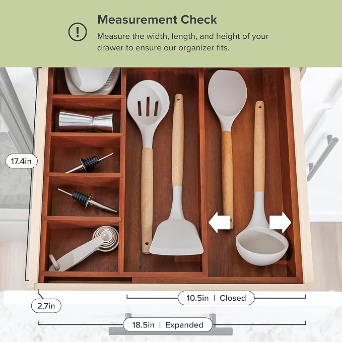KitchenEdge Adjustable Kitchen Drawer Organizer