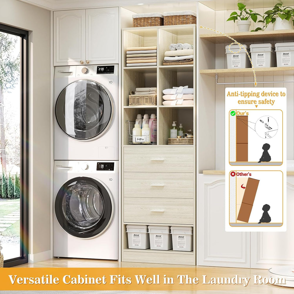 Homieasy Closet System Organizer with 3 Drawers and Partition Storage, Freest...