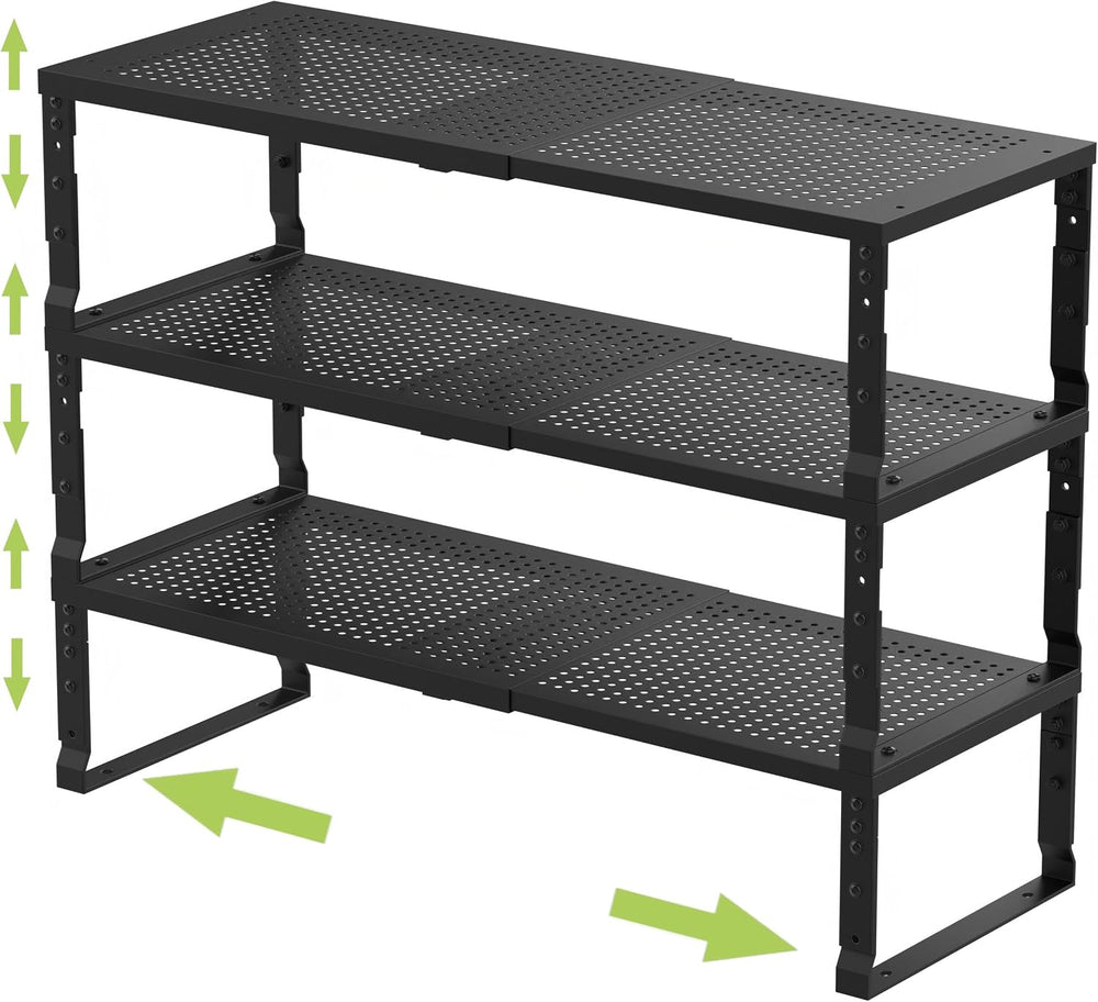 Jojocross Expandable Adjustable Stackable Kitchen Organizer, Spice Rack,Metal...