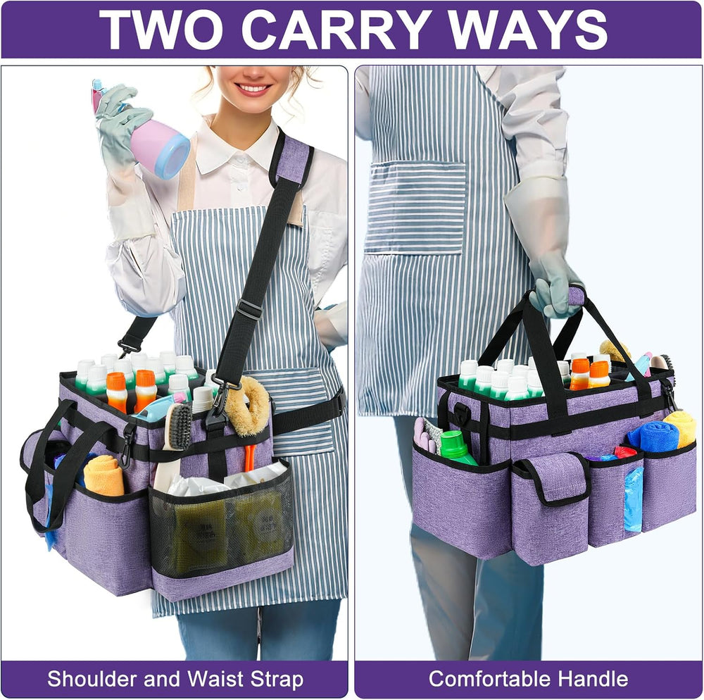 Cleaning Caddy Bag,Large Cleaning Supplies Organizer with Handle for Housekee...