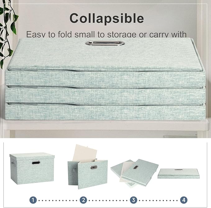 Large 17" 36 Quart Collapsible Stackable Storage Bins