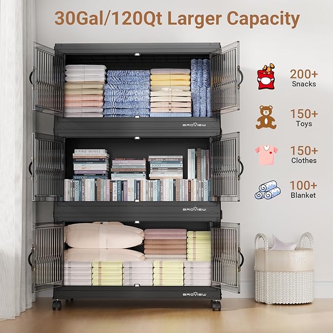 BROVIEW 600Qt Stackable Storage Bins