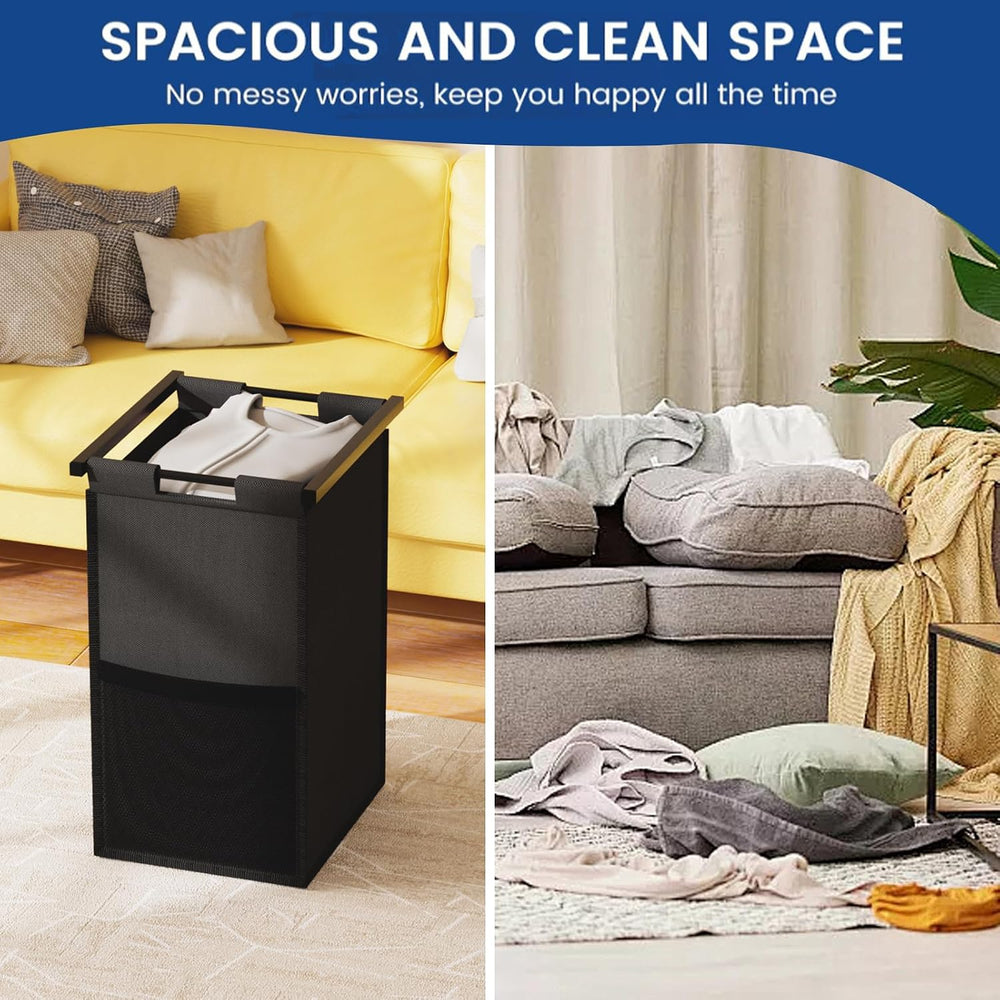 Huhote Double Compartment Laundry Basket, Laundry Sorter with Top Shelf, 2 Re...