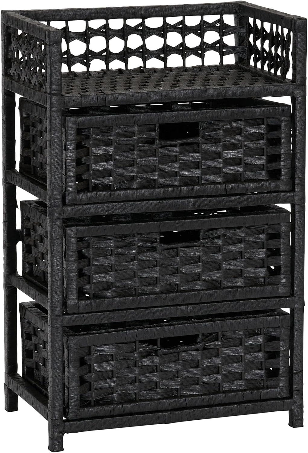 Household Essentials Woven 3 Drawer Chest with Cutout Handles