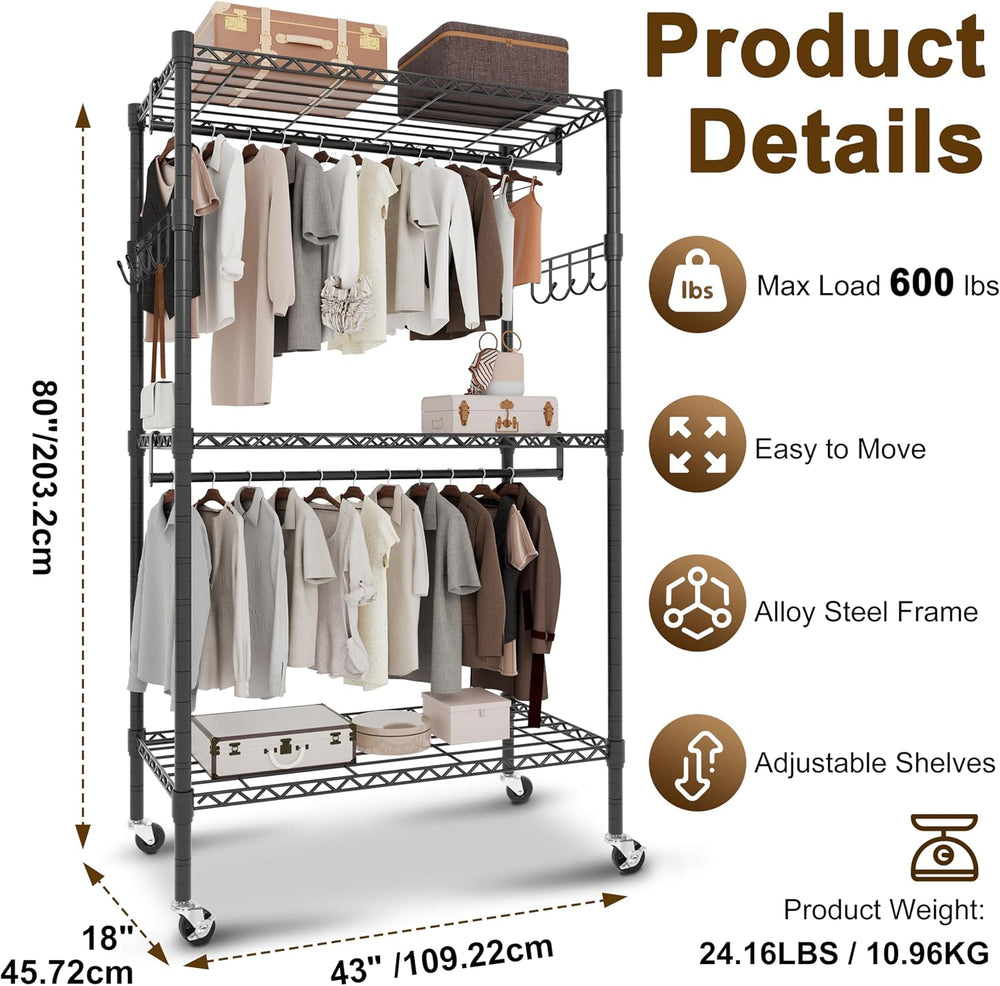 Whitmor Modern Industrial Wardrobe